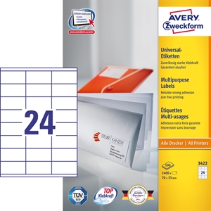 Avery ILC uniwersalna etykieta 70 x 35 mm, 2400 szt.